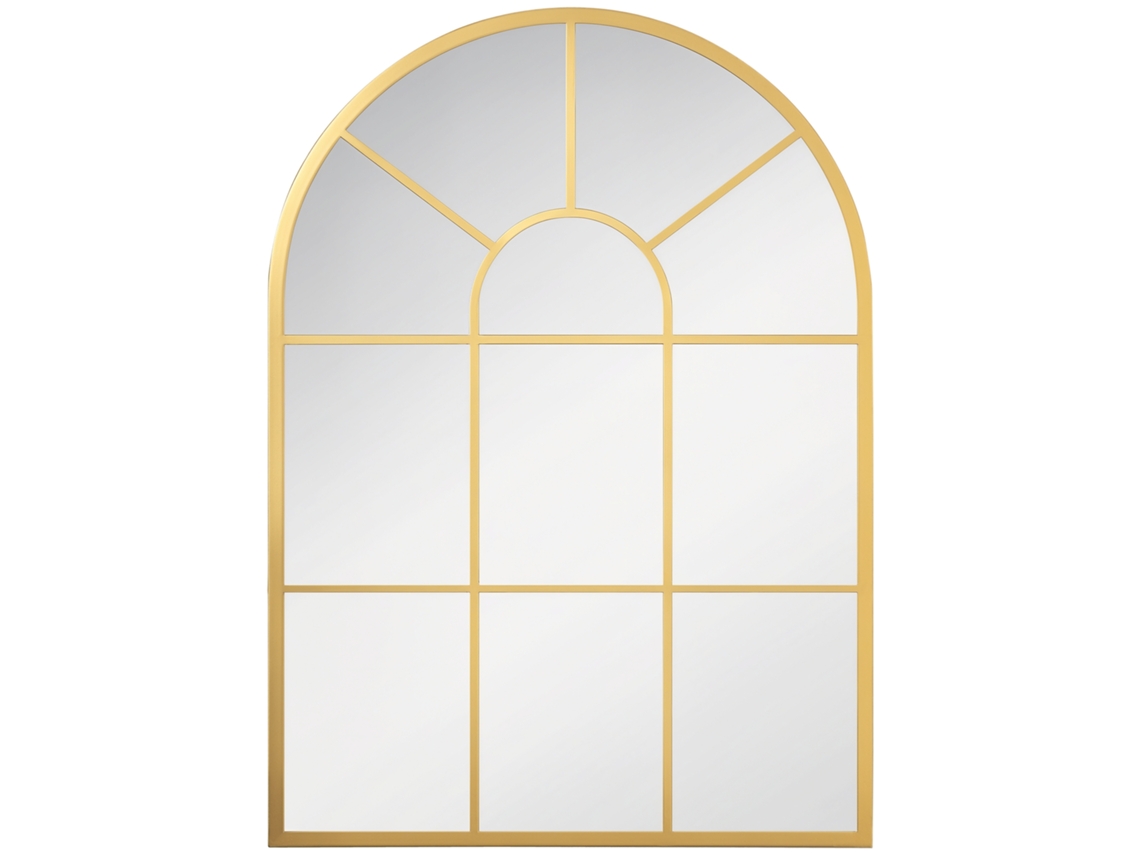 Espelho Retangular De Parede Em Metal, Estilo Moderno, 50x70cm, Para Sala De Jantar E Quarto, Dourado