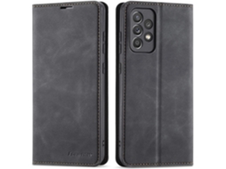 Capa Fólio Fecho para Samsung Galaxy A53 5G HONGWE. Magnética com Porta-Cartões Preto