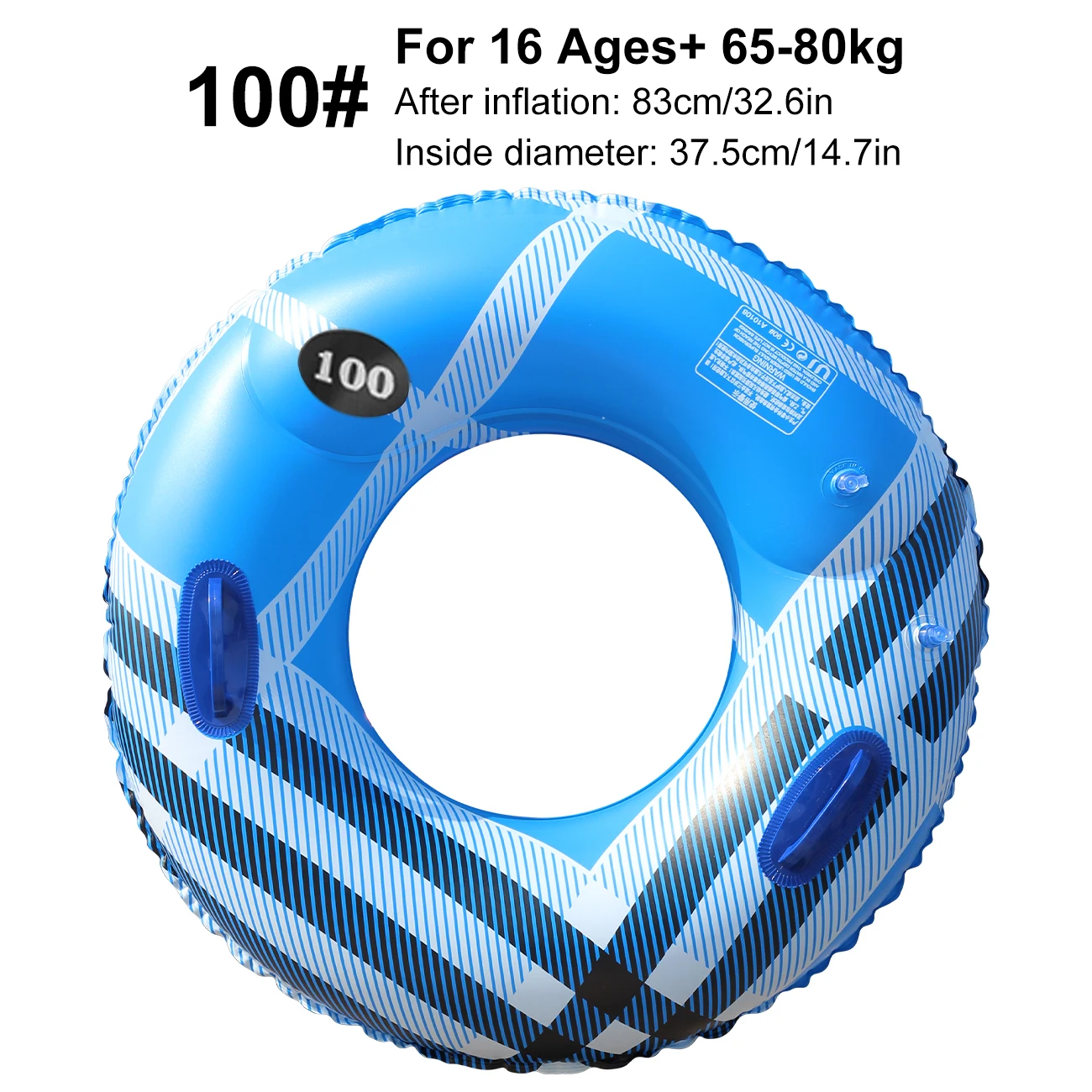 (100 Azul) 1 Boia Inflável Para Adulto Com Alça, Boia Redonda Para Piscina