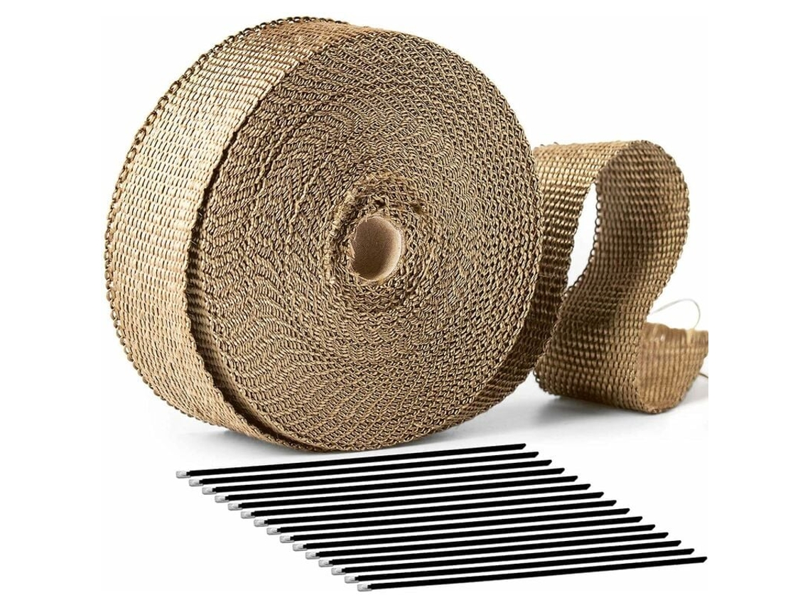 VYLARA Fita De Proteção Térmica Para Escapamento, Isolamento Universal De Titânio E Basalto Lava Para Escapamentos De Motocicletas, Resistência A Altas Tempe