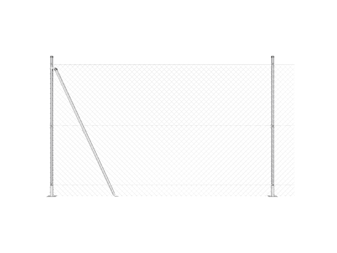 Conjunto 1 Poste De Cerca Vidaxl Prateado Aço (10 X 1,6 M)