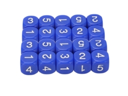 Conjunto de 20 Dados de 6 Lados em Plástico para Jogos de Tabuleiro e Ensino Azul S/MARCA