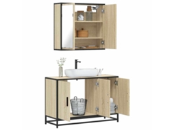 Vidaxl 2 Pcs Conj. Móveis Casa Banho Derivados Madeira Carvalho Sonoma