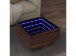 Vidaxl Mesa De Centro C/ Leds 50x50x30 Cm Derivados De Madeira