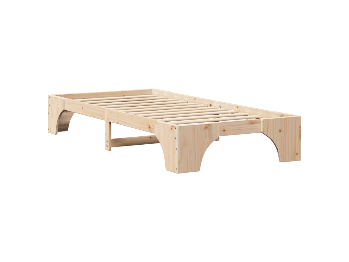 Conjunto 1 Estrutura Da Cama Vidaxl Castanho Madeira De Pinho Maciça (80 X 200 Cm)