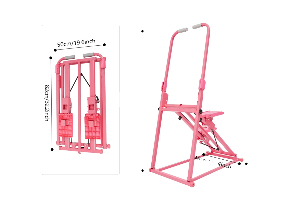 Escada De Passos, Inclinação Ajustável, Design Compacto, Rosa