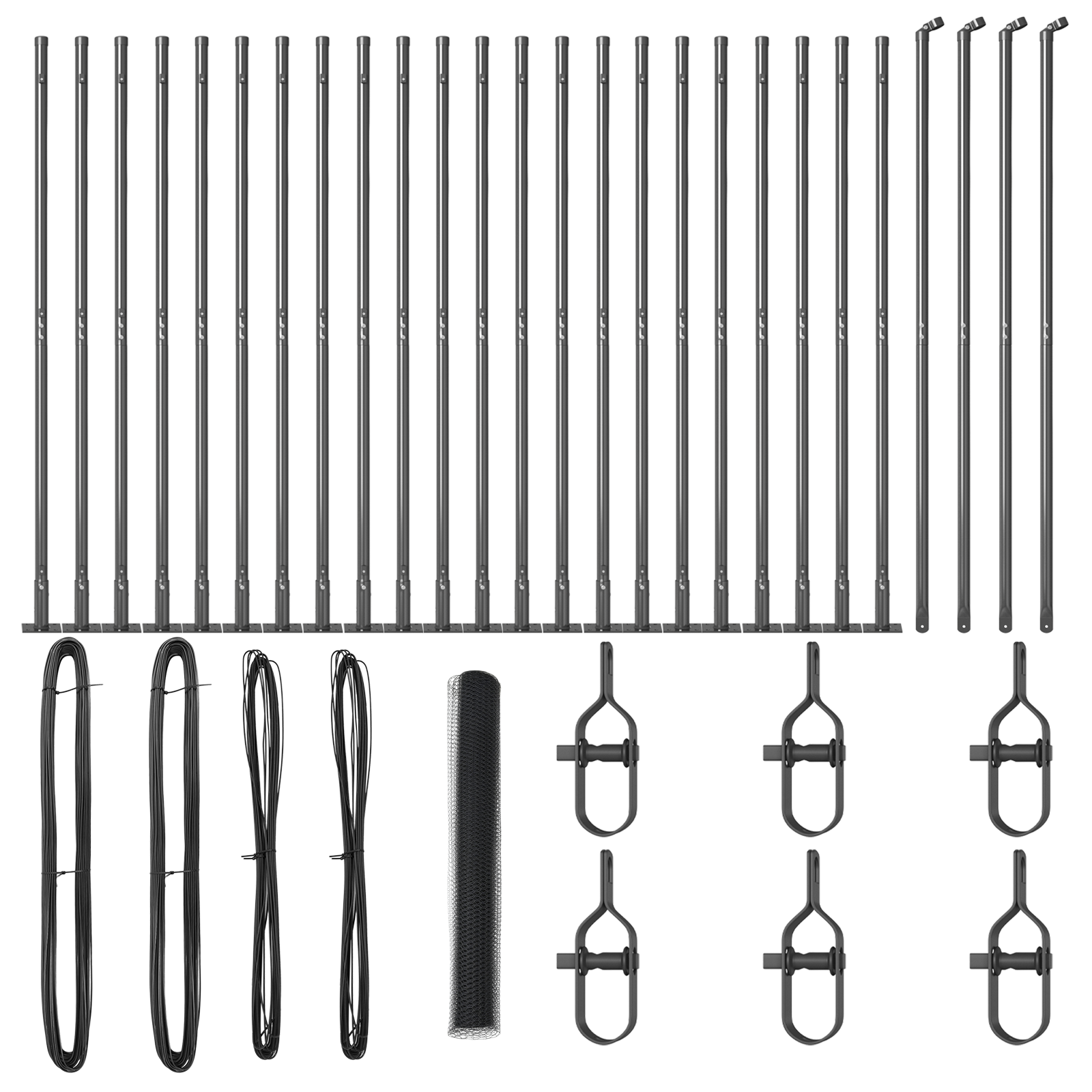 Conjunto 1 Poste De Cerca Vidaxl Cinzento Aço (50 X 1,2 M)