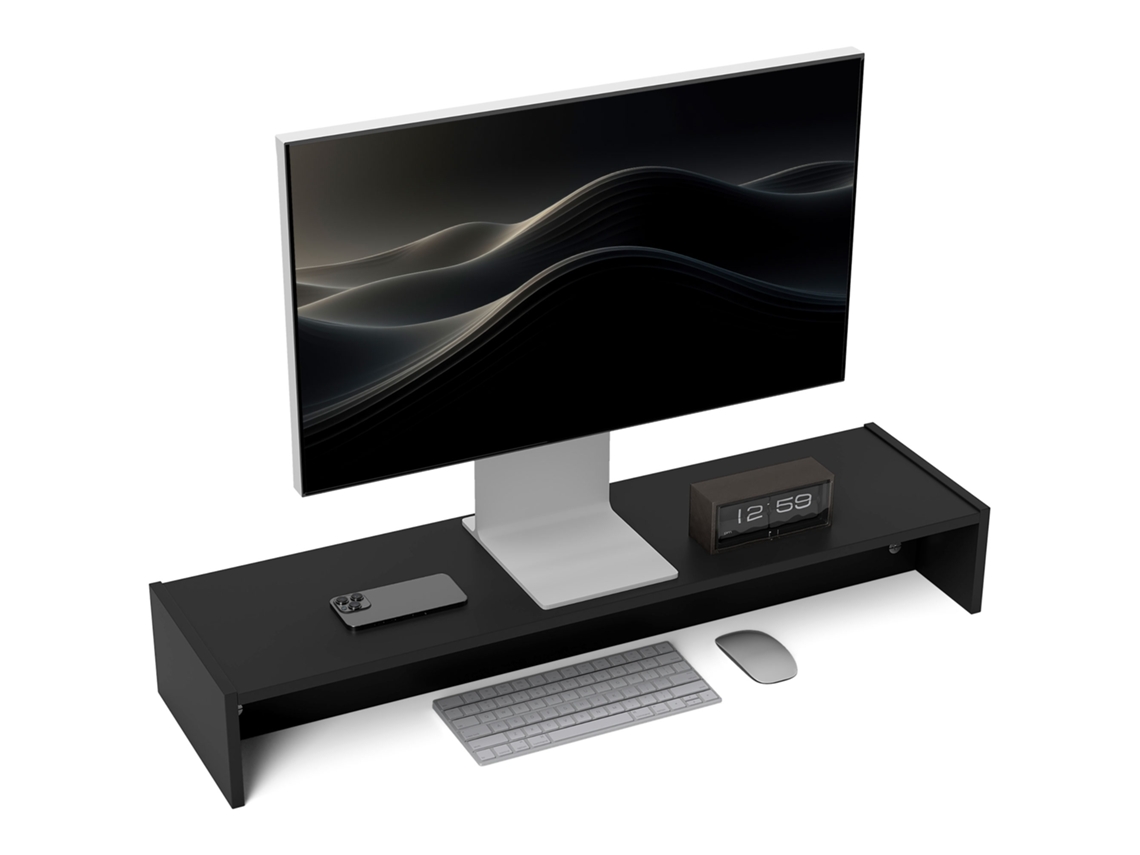 Suporte Rehausseur de Monitor 100cm com Dois Compartimentos preto BTFORUS