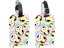 Conjunto De 2 Etiquetas Bagagem Viagem Com Tema Pinguim Bolsas, Malas, Sacolas E Malas Com Alças De Segurança