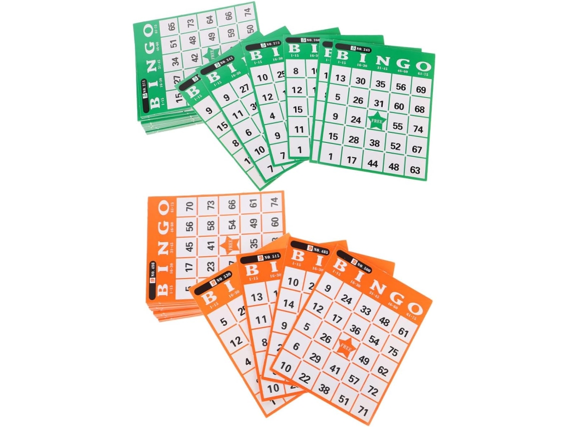 Cartelas de Bingo de Cores Aleatórias, Pacote com 60 Unidades Exclusivas de Materiais Educativos para Jogos para Meninos e Meninas CHABERLU