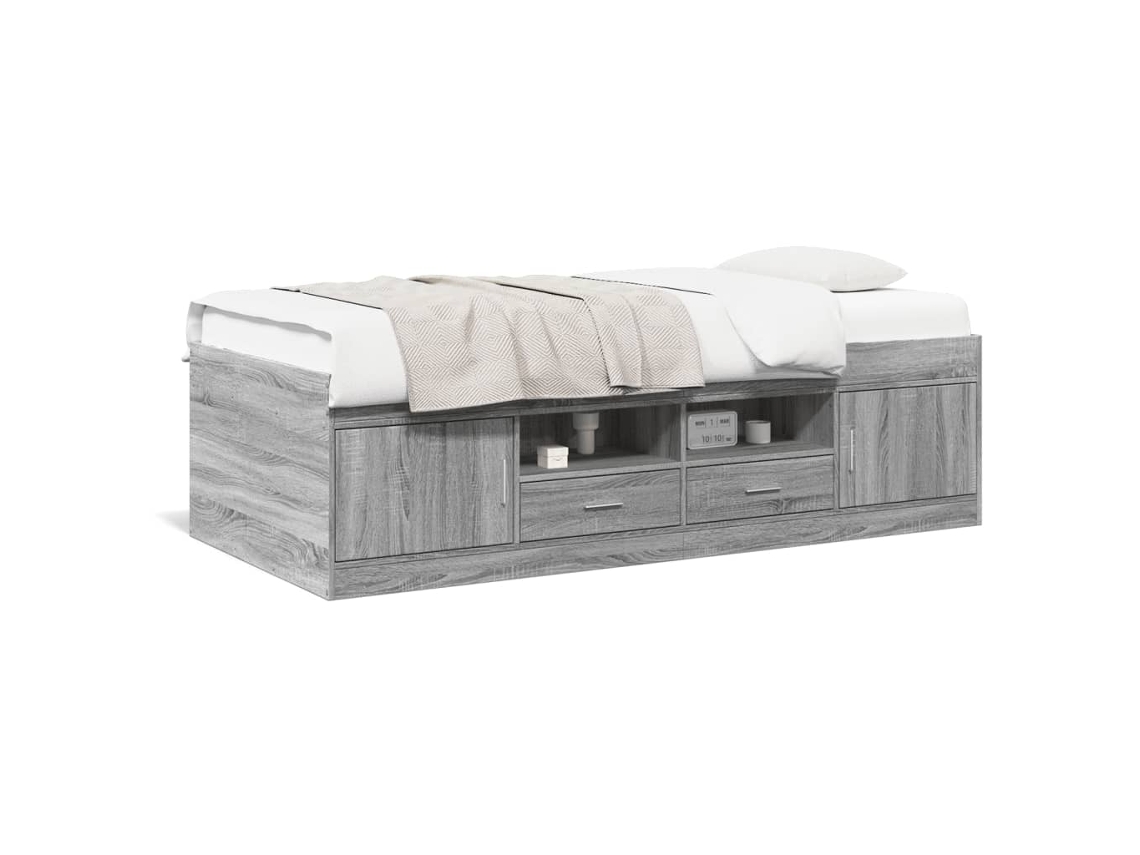 Conjunto 1 Sofá-cama Vidaxl Cinzeto Derivados De Madeira (193 X 93 X 52 Cm)