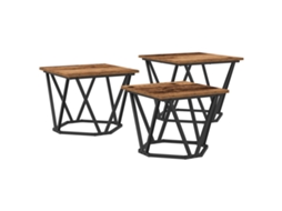 Conjunto 3 Mesa De Centro Vidaxl Castanho Derivados De Madeira (50 X 50 X 40 Cm)