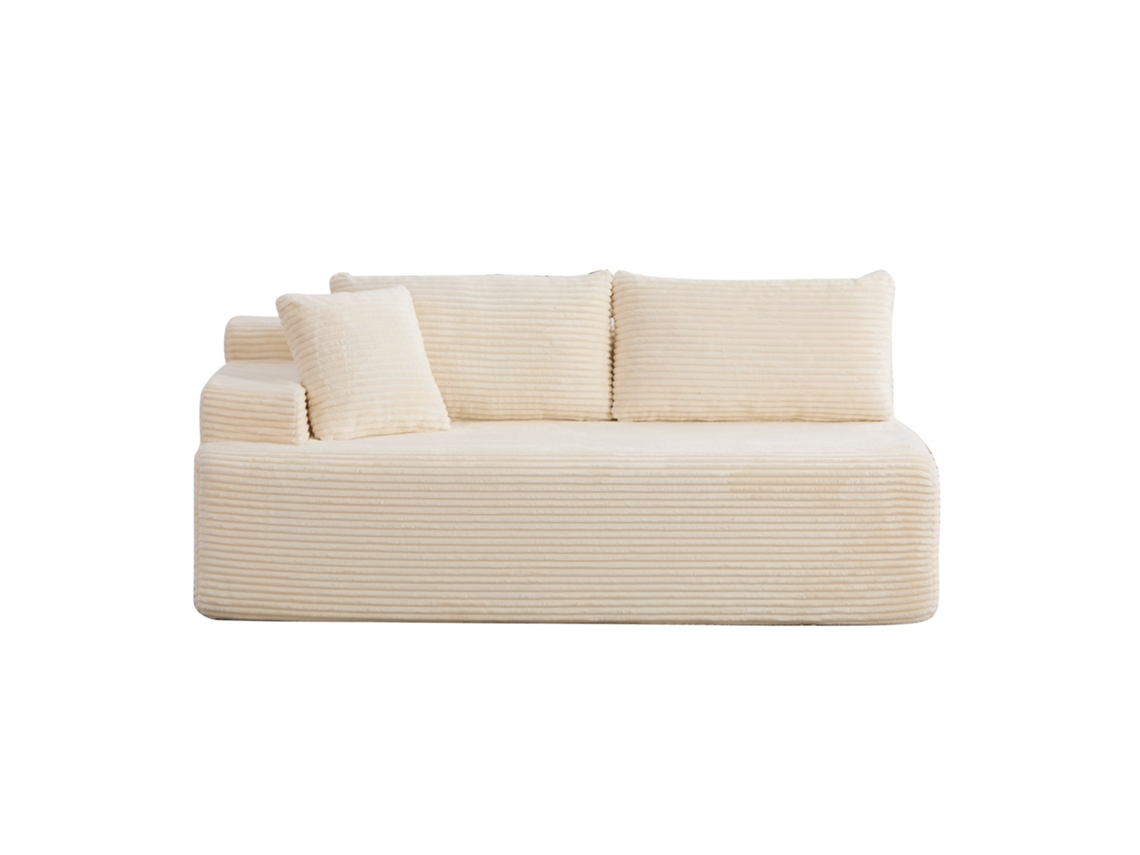 Sofá modular de compressão em chenille, espuma elástica 30D, fácil de mover, antiderrapante, perfeito para salas de estar.