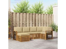 Vidaxl Conjunto De Sofás Para Exterior 6 Unid. Natural E Bege