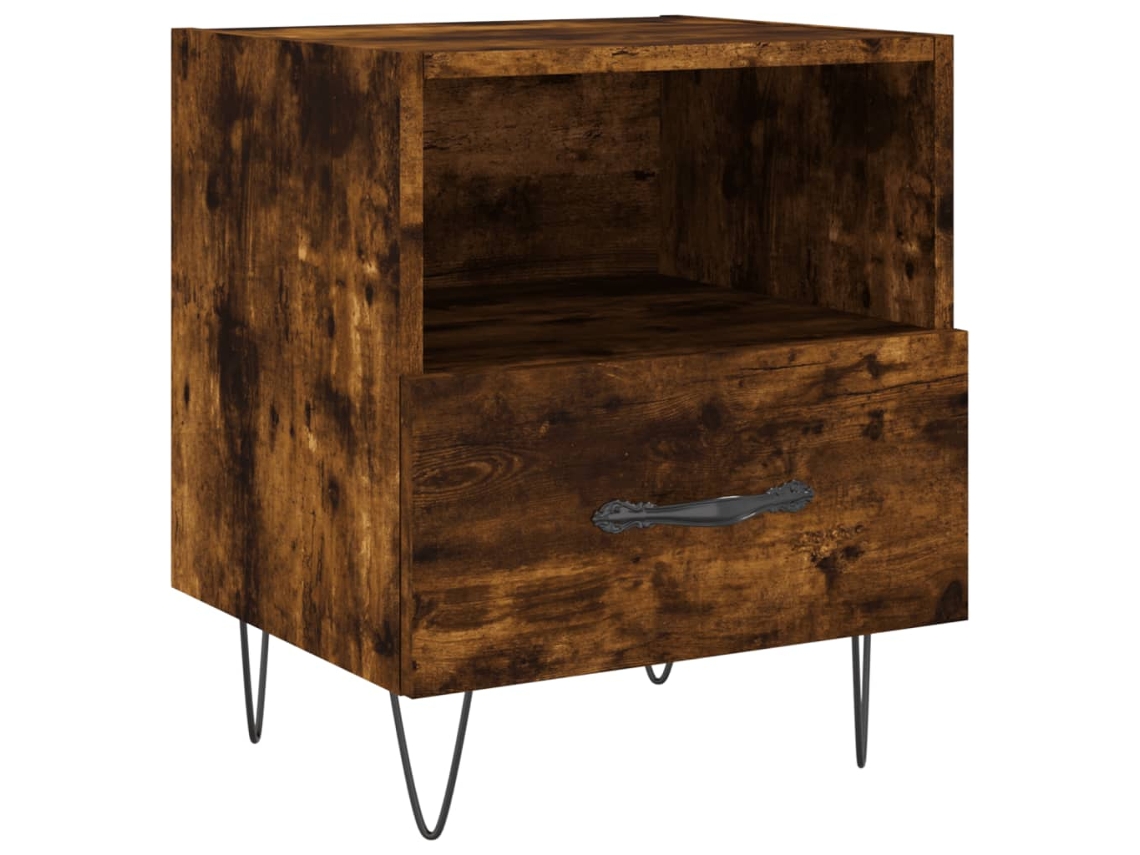 Mesa de Cabeceira Carvalho Fumado MAISON EXCLUSIVE Derivados de Madeira 40x35x47,5 cm