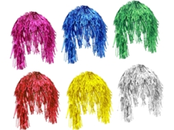 Conjunto De 6 Perucas Com Lantejoulas Metálicas, Tamanho Único, Unissex, Para Cosplay E Decoração.