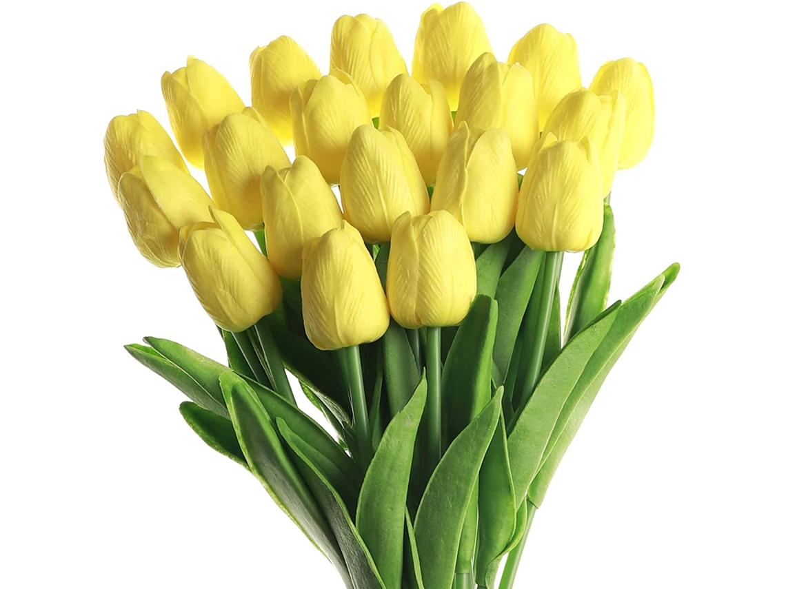 Flores Artificiais, Tulipas Realistas de Espuma com Hastes para Buquês de Casamento Diy, Mesas de Festa AQUAFORGE