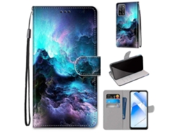 Capa De Couro Pu Com Textura De Cruz E Desenho Colorido, Formato Flip Horizontal, Para Oppo A55 5g / A54 4g / A53s 5g / A16 4g, Com Suporte, Compartim