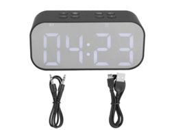 Aetheria alto falante Relógio Despertador Bluetooth 5.0 com Microfone, Aux, Tf, Fm, Bateria 2000mah Preto Bt501