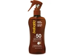 Protetor Solar BABARIA Spray Acelerador Bronzeado Óleo Seco Côco SPF 50 (200ml)