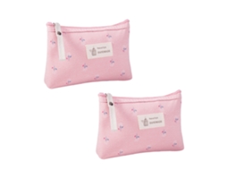 Bolsa Cosmética De Lona De 2 Peças Feminina Portátil Flor Bolsa De Armazenamento De Cosméticos Para Meninas De Grande Capacidade Rosa ZMDECQNA