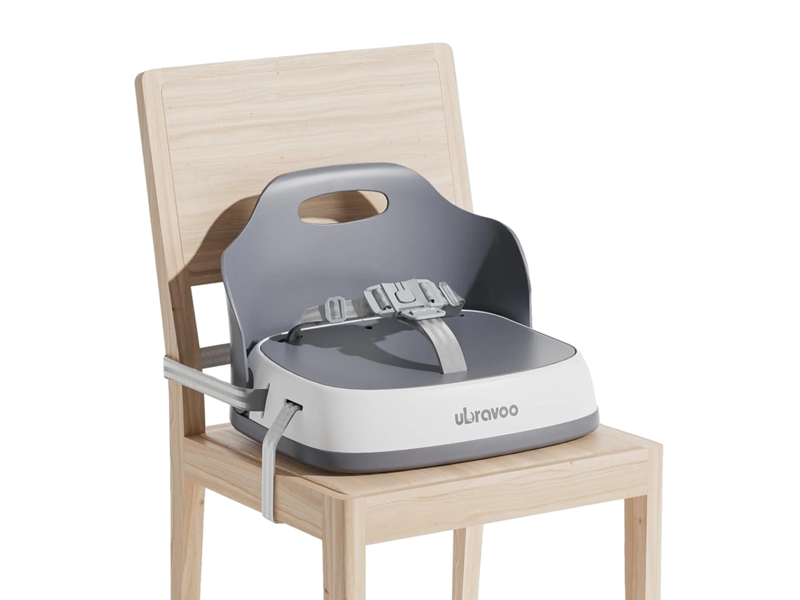 Cadeira De Bebê Elevatória, Design Portátil, Cintas Ajustáveis, Cinza