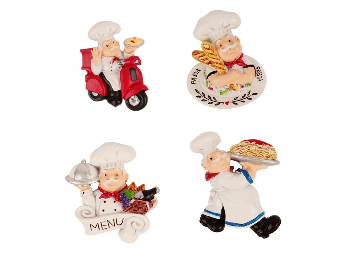 Ímãs De Geladeira De Desenho Animado Com Chef De Restaurante, Adesivos Com Mensagens De Mestre Padeiro, Artesanato Em Resina