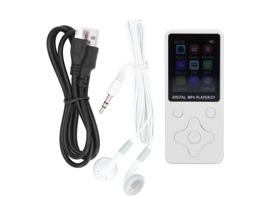 Aetheria reprodutor Mp3 Mp4 com Fones de Ouvido 64gb Tela Lcd 1.8 Polegadas Hifi Bluetooth Branco