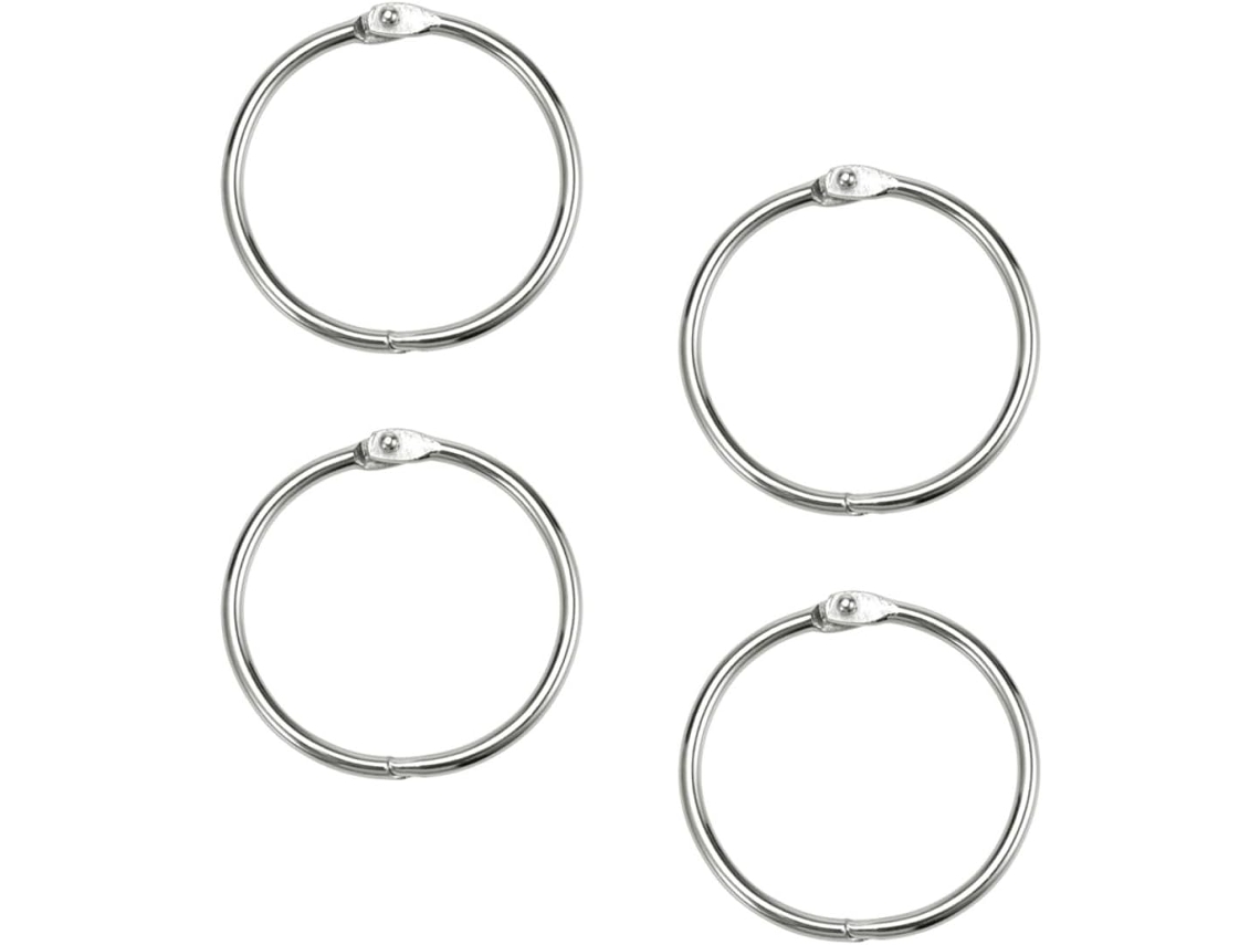 100 Argolas De Aço Inoxidável Para Encadernação, 30mm De Diâmetro Externo, 25mm De Diâmetro Interno, Para Álbuns De