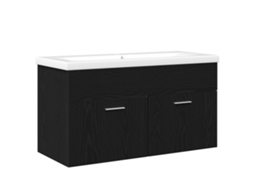 Conjunto 1 Armário De Banheiro Vidaxl Preto Derivados De Madeira (90 X 38,5 X 46 Cm)