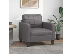 Vidaxl Poltrona 60 Cm Couro Artificial Cinzento