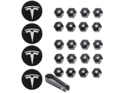 Kit Tapa De Rueda Y Tapa De Tornillo Para Tesla Model 3 X S 18-19 Pulgadas Con 4 Tapas Centrales Y 20 Tapas De Tornillo
