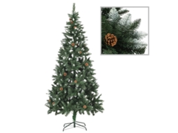 Vidaxl Árvore De Natal Artificial Com Pinhas E Brilho Branco 210 Cm
