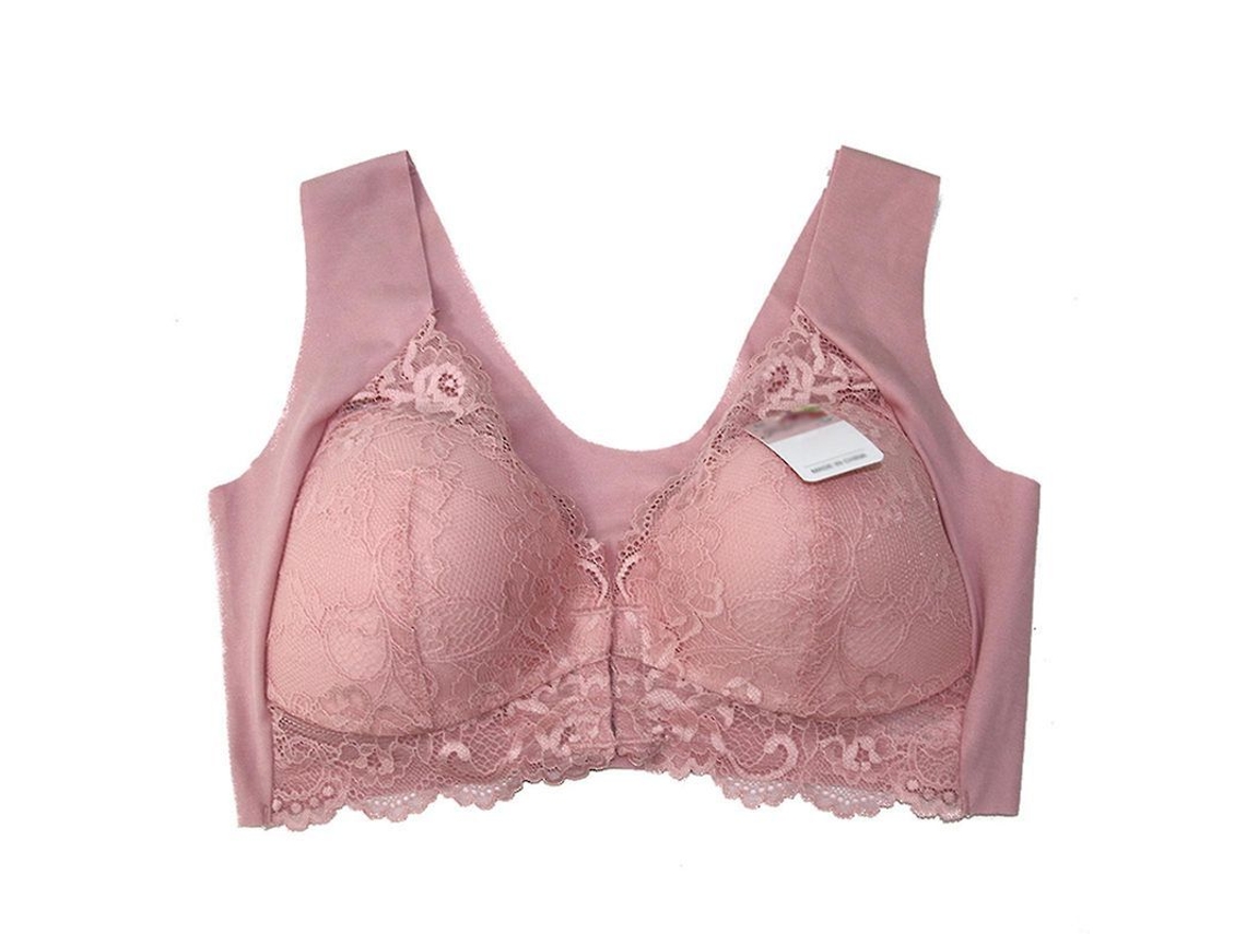 Sutiã Diário Sem Costuras com Fechamento na Frente e Modelagem 5d Conforto e Apoio para o Dia a Dia Rosa
