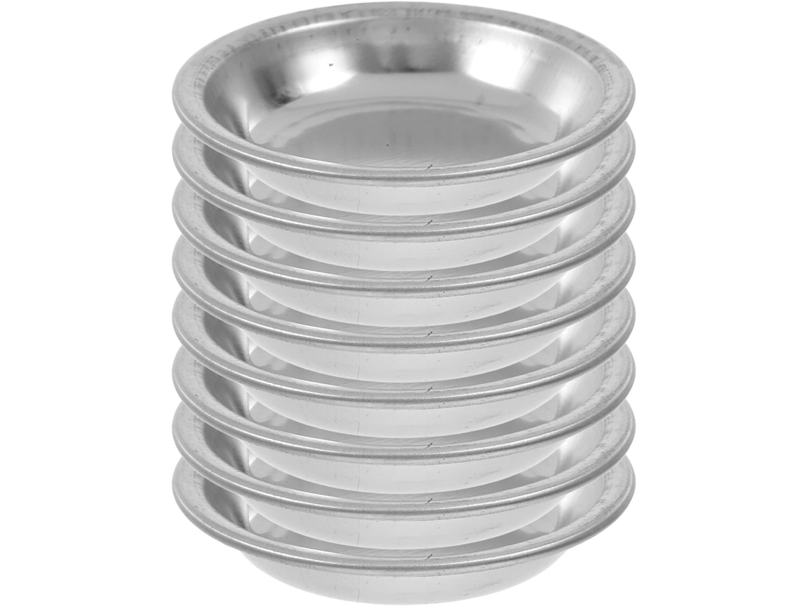 Conjunto De 8 Pás De Mistura Em Aço Inoxidável, Compactas E Redondas.