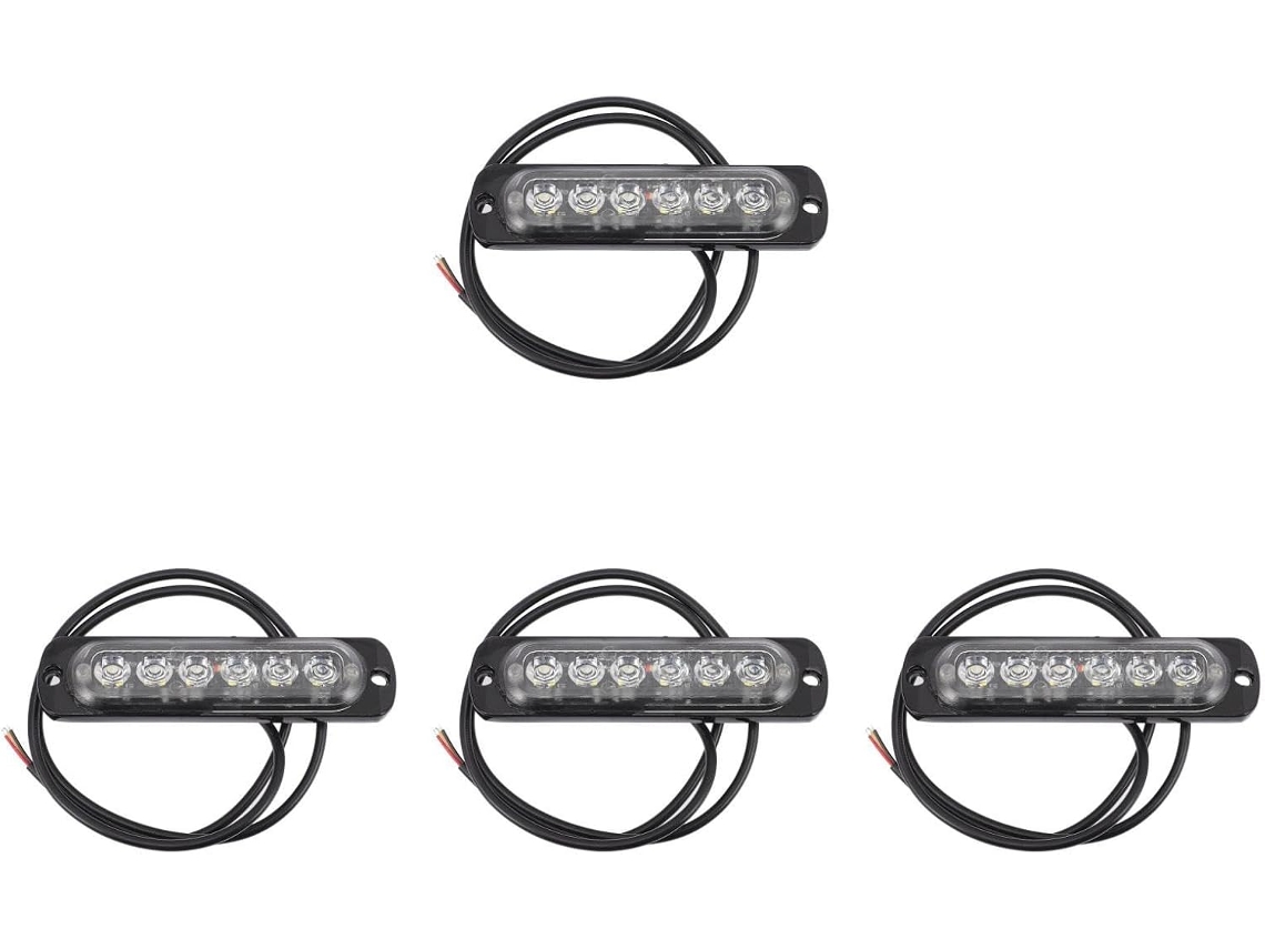 Valiclud Conjunto De 4-luzes Estroboscópicas Led, Leds Ultrafinos Para Veículos, Iluminação De Emergência Para Caminhões