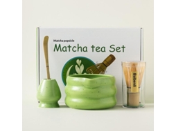 Conjunto De Batedor De Matcha De Bambu Com Suporte Para Batedor, Estilo Tradicional Verde, Para Utilização Conforme As Características Indicadas