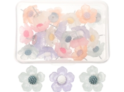 Aboofan Conjunto De 20 Tachinhas Transparentes Com Desenho De Flores, Em Resina E Arame, Para Cortiça Quadro