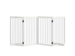 Portão Modular Dobrável para Pets com Pé de Suporte. Madeira Maciça. 206 X 35,5 X 76 Cm Ge