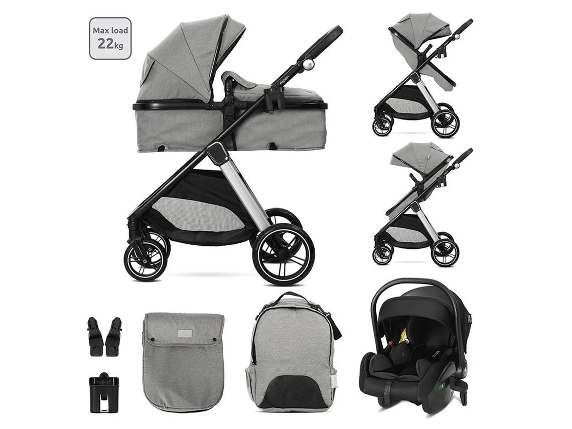Lorelli Aspen Trio Carrinho De Bebé Convertível Até 22 Kg - Grey