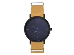 Reloj De Moda Para Parejas De Nylon Con Esfera Redonda Cuarzo (beige)