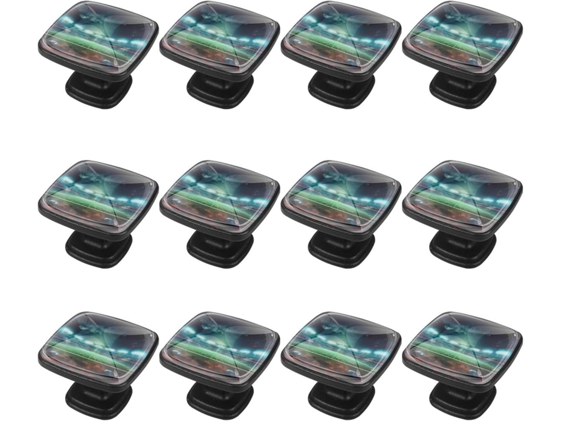 Puxadores Quadrados Para Armários De Cozinha, Puxadores Para Armários E Gavetas, 12 Peças, Formato De Quadra Futebol