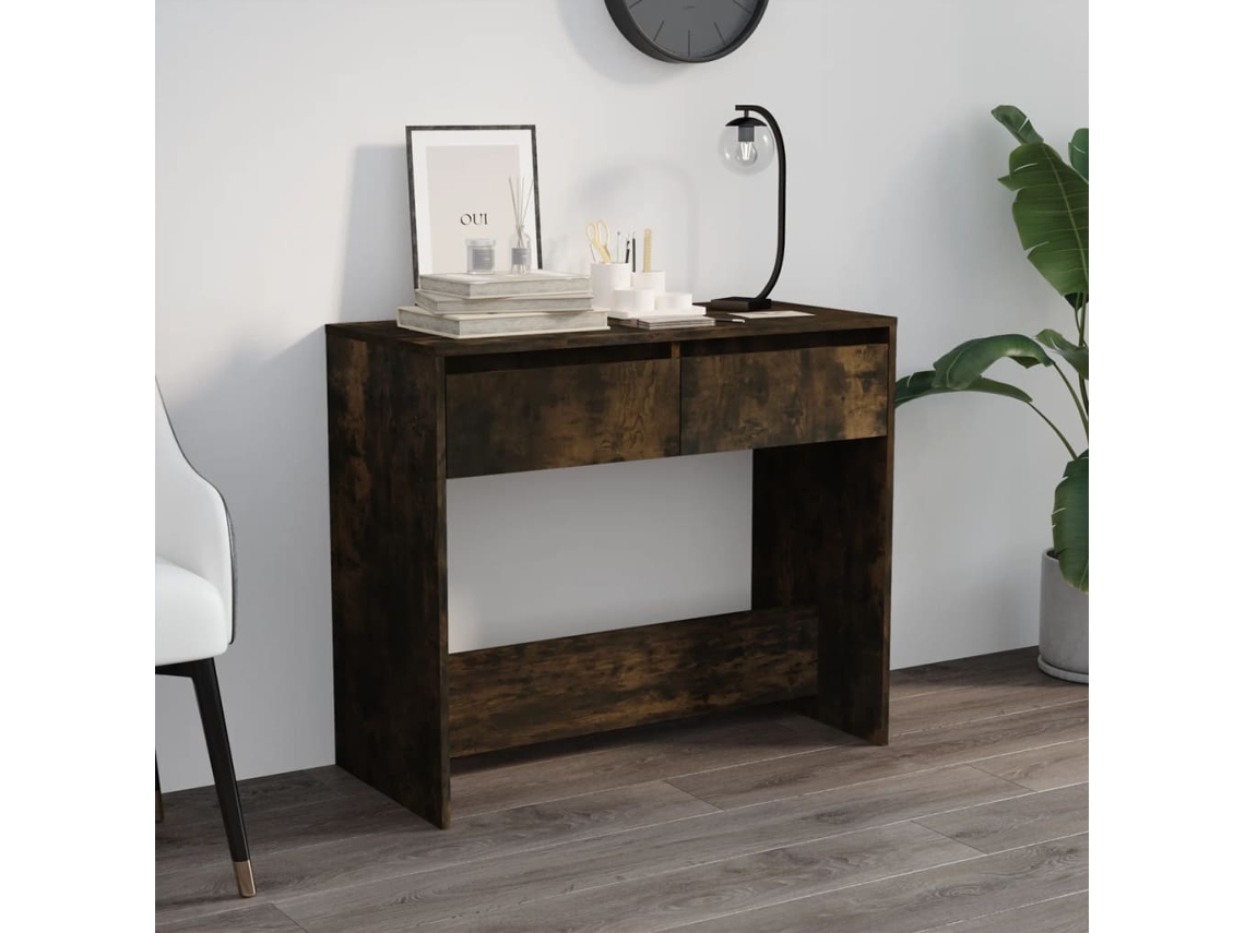 Vidaxl Mesa Consola 89x41x76,5 Cm Derivados De Madeira Carvalho Fumado