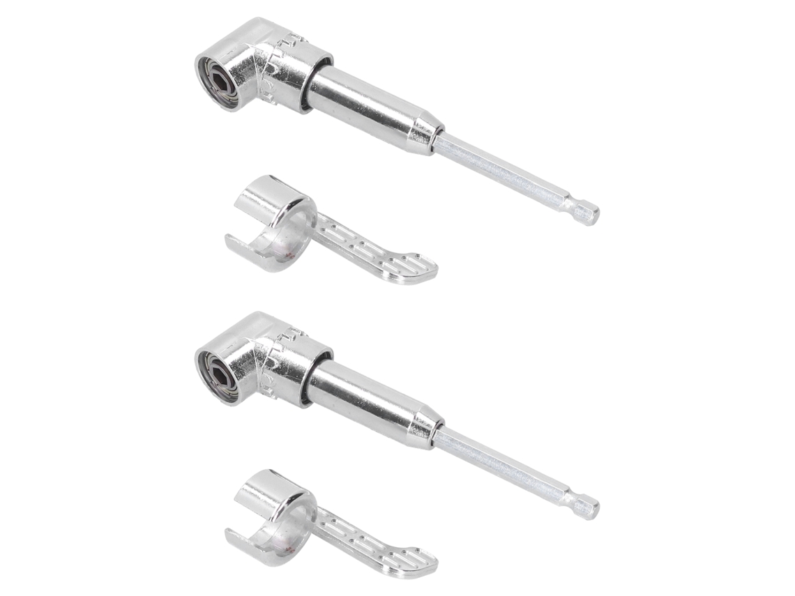 2 Conjuntos De Portabrocas Angulados 105° Adaptador De Taladro Com Mango Hexagonal Extensão De Parafusadeira