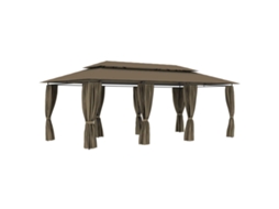 Vidaxl Gazebo C/ Cortinas 600x298x270 Cm 180 G/m² Cinzento-acastanhado