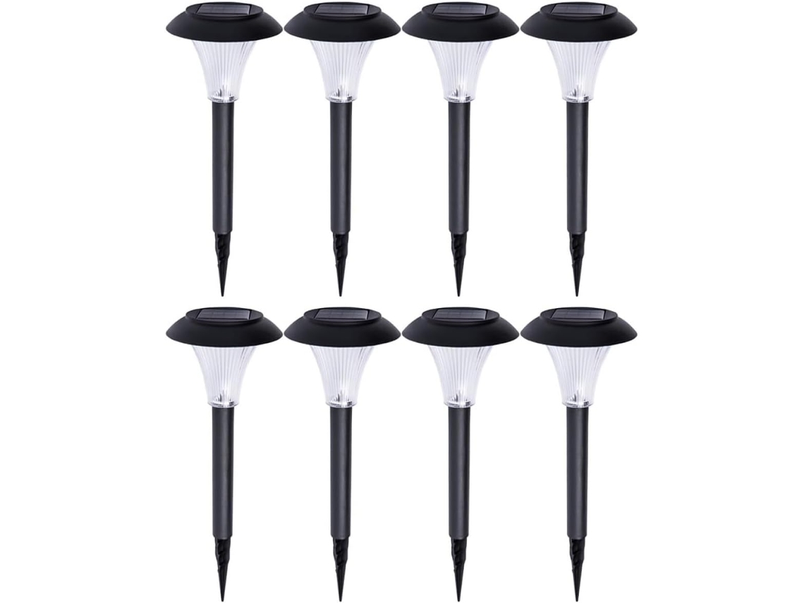 Conjunto De 8 Luminárias Solares De Led Para Jardim E Gramado, Iluminação Externa Em Led Branco, À Prova D'água, Coloridas.