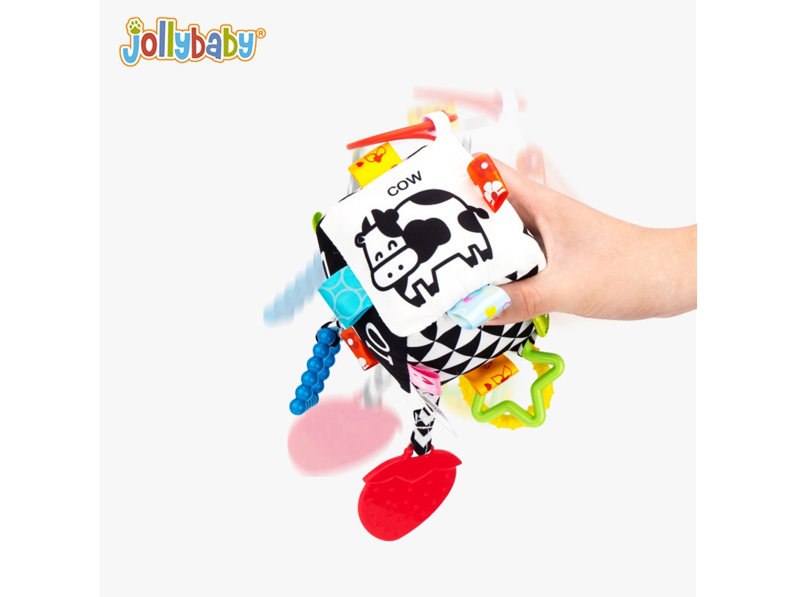 Brinquedo Carrinho Branco e Marrom para Bebês, Brincadeira Suspensa Com Sons, Pelúcia Espiral Infantil