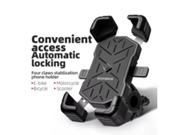 Cinza Rockbros Suporte Celular Bicicleta 4.5''-7.2'' 360° 30° Trava Automática Resistente Impactos Antiderrapante Motocicleta