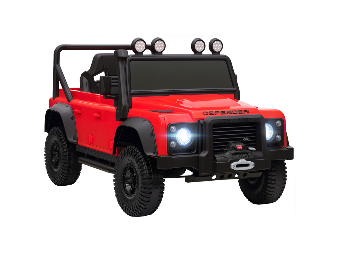 Carro Elétrico para Crianças com Licença Land Rover 12v Controle Remoto Usb Suspensão Mp3 Faróis Vermelhos Ge
