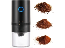 Moedor De Café Elétrico 4 Xícaras, Recarregável Via Usb, Portátil, Preto, Para Grãos De Café E Especiarias, Uso Em Casa, Escritório E Viagens